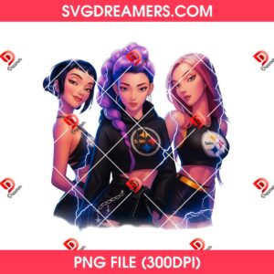 Huntrix Football Pittsburgh Steelers PNG, Saja Girls Kpop Demon Hunter NFL Sport PNG