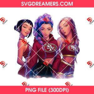 Huntrix Football San Francisco 49ers PNG Saja Girls Kpop Demon Hunter 49ers NFL Sport PNG
