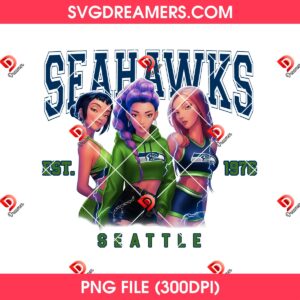 Huntrix Football Seattle Seahawks PNG, Saja Girls Kpop Demon Hunter Seahawks NFL Sport PNG