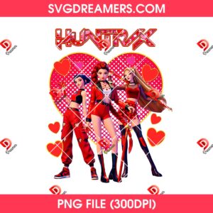 Huntrix Valentine 2026 PNG, Saja Girls Kpop Valentines Day PNG, Demon Hunters Love PNG