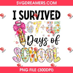 I Survived 67 33 Days Of School PNG, Teacher Six Seven Meme PNG