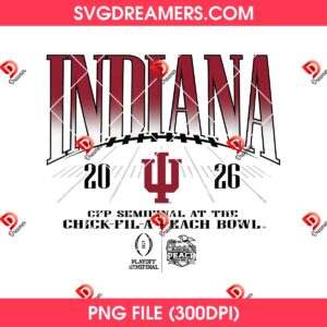 Indiana Playoff Semifinal PNG Design, Indiana Hoosiers CFP Semifinal Peach Bowl 2026 PNG