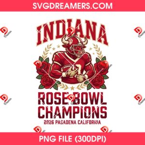 Indiana Rose Bowl 2026 PNG, Hoosiers Football Fan PNG Design