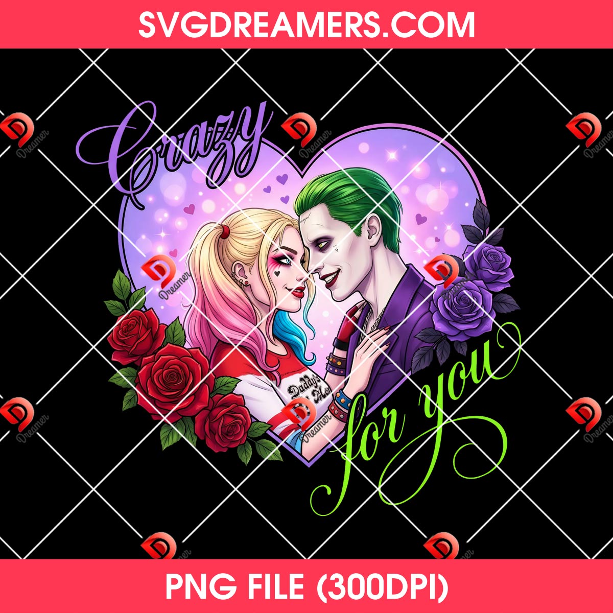 Joker And Harley Quinn Valentine PNG, Crazy For You PNG, Goth Romance Couple PNG 2 Joker And Harley Quinn Valentine PNG, Crazy For You PNG, Goth Romance Couple PNG