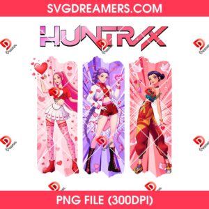 Kpop Huntrix Valentine 2026 PNG, Saja Girls Demon Hunters Valentines Day PNG