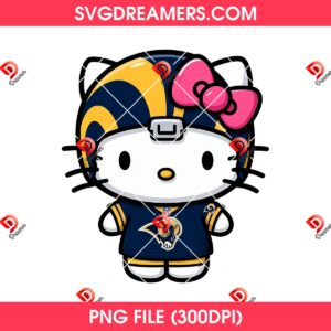 LA Rams Hello Kitty PNG, Cute Hello Kitty NFL Los Angeles Rams Football PNG
