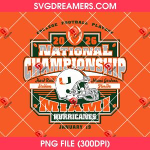Champions 2026 Miami Hurricanes PNG, Vrbo Fiesta Bowl Champs 2026 PNG