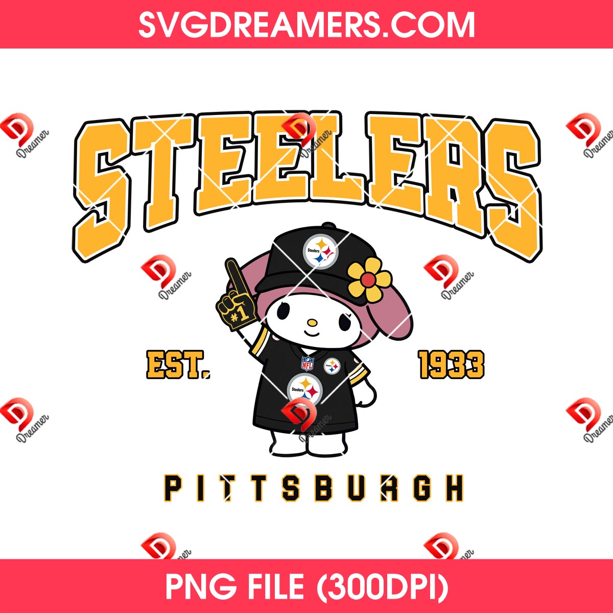 My Melody Pittsburgh Steelers Football PNG 2 My Melody Pittsburgh Steelers Football PNG 2