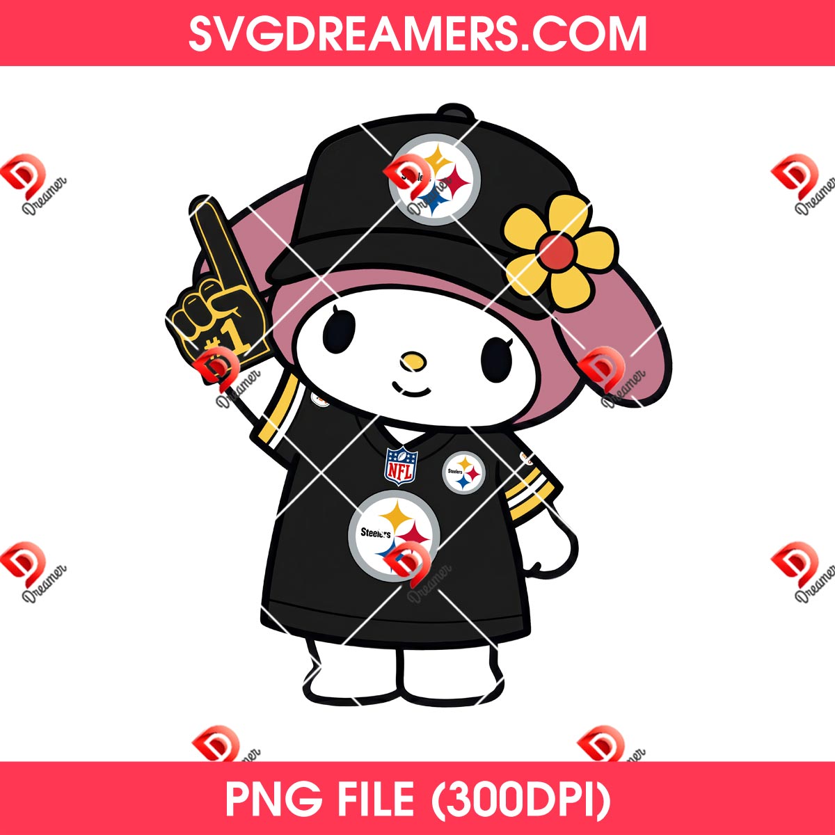 My Melody Pittsburgh Steelers Football PNG 4 My Melody Pittsburgh Steelers Football PNG