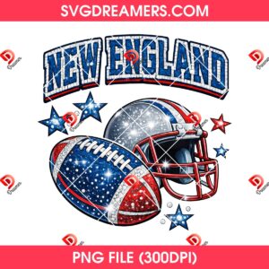 New England Patriots Game Day PNG, Glitter New England Football Design PNG