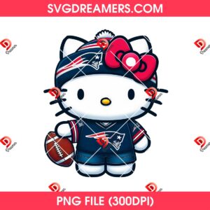 New England Patriots Hello Kitty PNG, Cute Hello Kitty NFL Patriots Football PNG