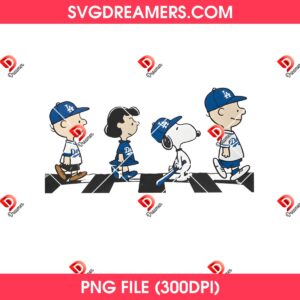 Peanuts LA Dodgers Team PNG File, Snoopy Charlie Brown Friends Los Angeles Dodgers Baseball PNG