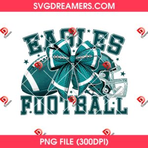 Philadelphia Eagles Football Coquette Bow PNG, NFL Sport Eagles Team Design PNG