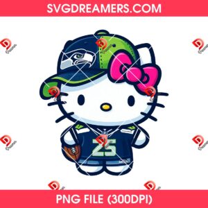 Seattle Seahawks Hello Kitty PNG, Cute Hello Kitty NFL Seahawks Football PNG