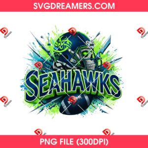 Seattle Seahawks Skull Helmet Football PNG, Seahawks NFL Super Bowl LX Champions 2026 PNG