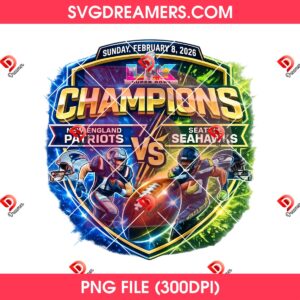 Seattle Seahawks VS New England Patriots PNG, Super Bowl LX 2026 Football PNG