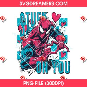 Spiderman Stuck On You PNG, Superhero Spiderman Valentine PNG