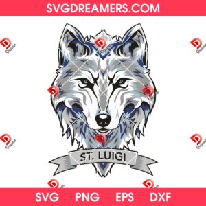 St Luigi Wolf Logo SVG PNG, Artistic Wolf Head Emblem SVG PNG, Vector Style Wolf Mascot PNG SVG