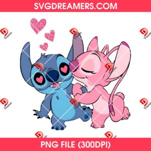 Stitch And Angel Valentines Day PNG