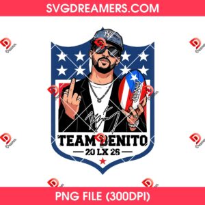 Team Benito Bad Bunny Football PNG, Bad Bunny Super Bowl LX 2026 PNG