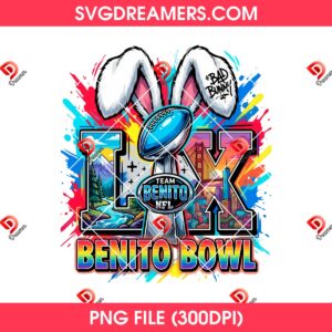 Team Benito NFL 2026 PNG, Bad Bunny Benito Bowl LX 2026 Football PNG