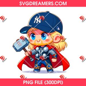 Thor NY Yankees PNG, New York Yankees Baseball Superhero PNG