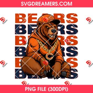 Thug Life Bear Chicago Bears Football PNG