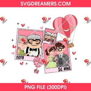 Up Movie Love Illustration PNG, Cute Couple Cartoon PNG, Valentine Love Art PNG
