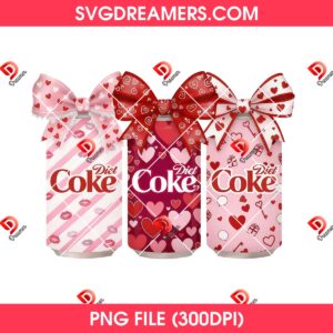 Valentine Diet Coke PNG, Retro Soda Cute Valentines Day PNG