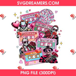 Valentine Horror PNG, Slasher Love PNG, Horror Killers Valentines Day 2026 PNG