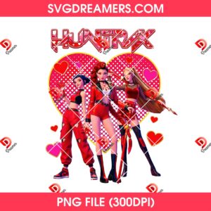 Valentine Huntrix Kpop Saja Girls PNG, Demon Hunters Valentines Day PNG