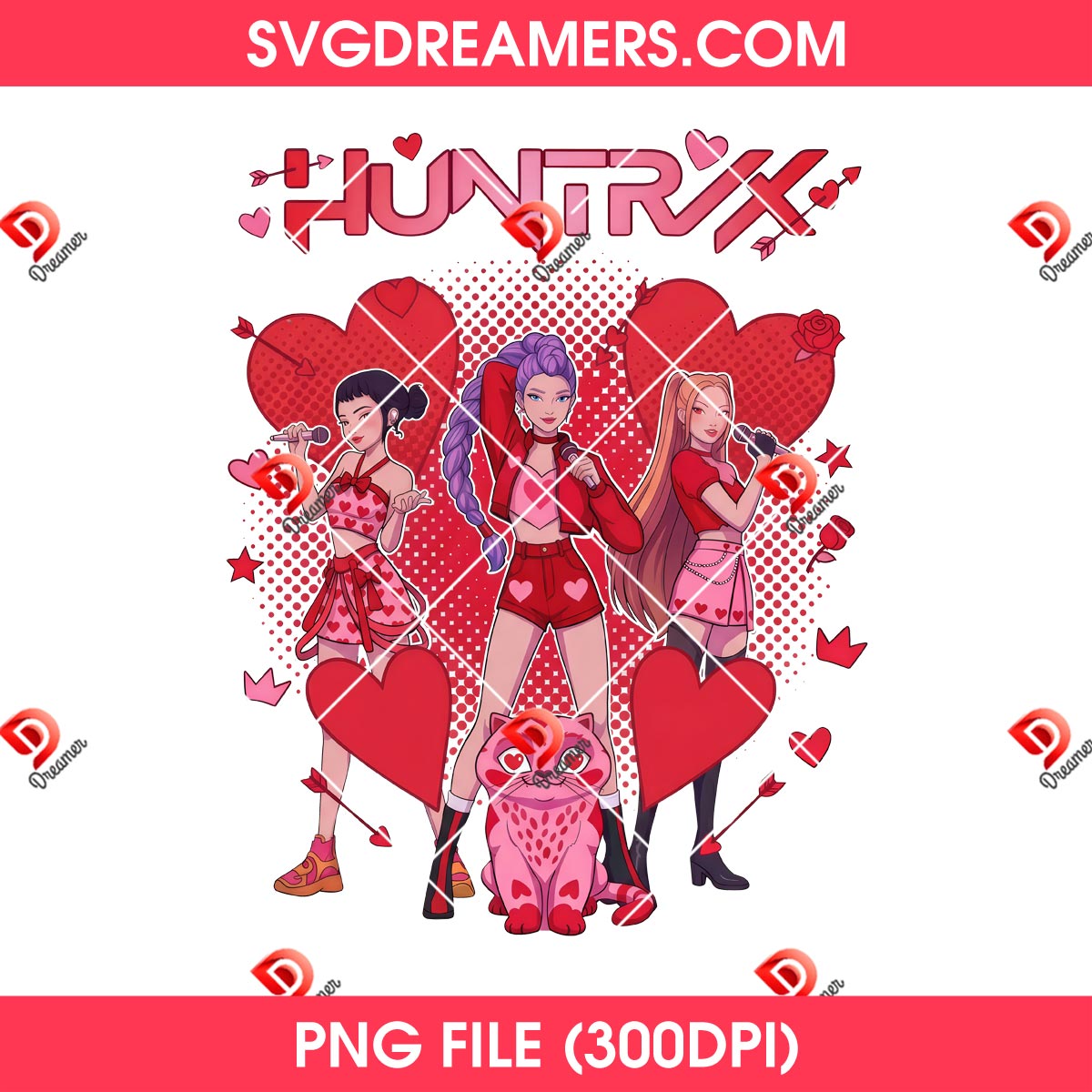 Bundle Huntrix Valentines Day PNG, Kpop Demon Hunters Valentine PNG Bundle 4 Valentine Huntrix Saja Girls PNG Design, Kpop Demon Hunters Valentines PNG, Anime Girls Mira Rumi Zoey Love PNG