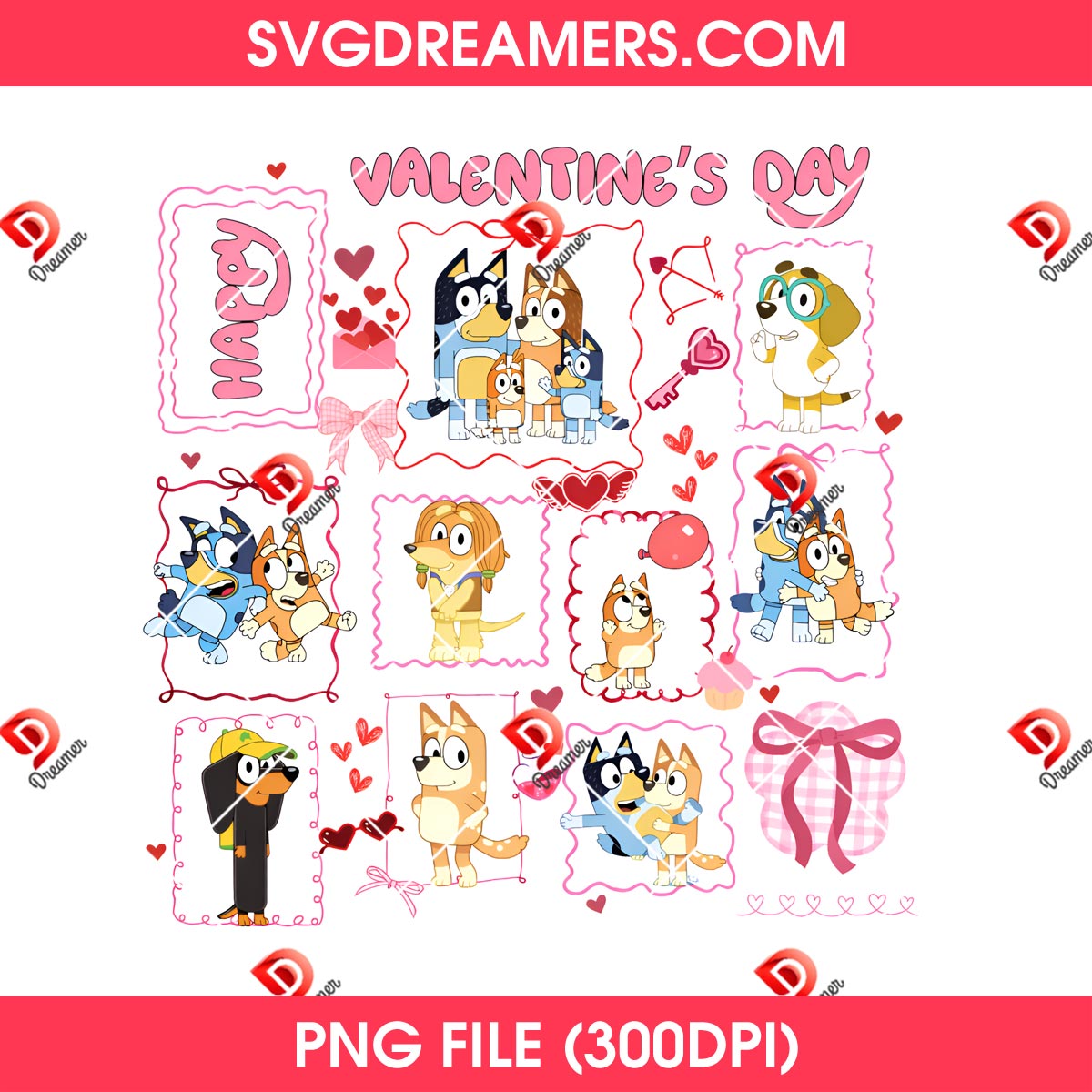 Valentines Day Bluey And Friends PNG, Family Dog Bluey Bingo Happy Valentine PNG 1 Valentines Day Bluey And Friends PNG, Family Dog Bluey Bingo Happy Valentine PNG