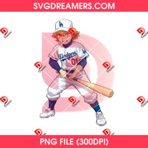 Agatsuma Zenitsu Los Angeles Dodgers Baseball PNG, Demon Slayer Zenitsu Baseball Dodgers PNG