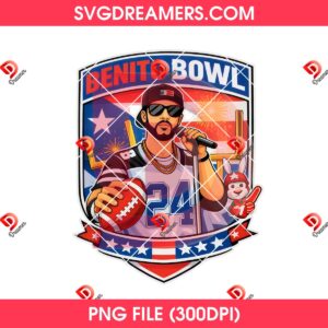 Benito Super Bowl LX Halftime Show Design PNG File, Bad Bunny LX 2026 PNG File