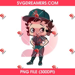 Betty Boop Arizona Diamondbacks PNG, Baseball Cute Betty Boop Cartoon PNG