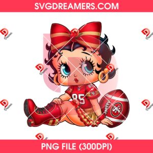 Betty Boop SF 49ers Football Design PNG, San Francisco 49ers NFL Sport Betty Boop PNG