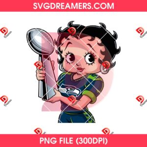 Betty Boop Seattle Seahawks Super Bowl LX 2026 PNG, Seahawks Football Betty Boop Champions PNG