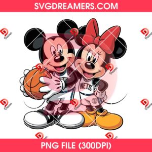 Brooklyn Nets Mickey Minnie PNG, Disney Couple Basketball Brooklyn PNG