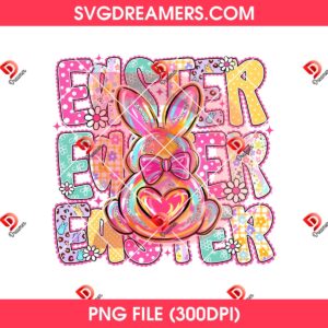 Easter Bunny 2026 PNG, Preppy Easter Brushstroke Easter PNG