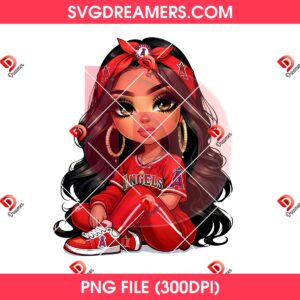 LA Angels Chicana PNG, Cute Girl Cartoon Los Angeles Angels PNG