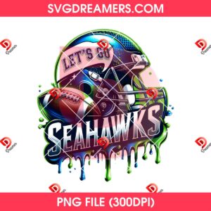 Let's Go Seahawks Football Helmet PNG, Seattle Game Day PNG, Super Bowl LX PNG