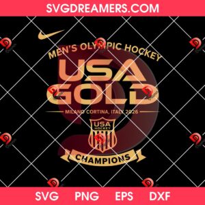 Men's Olympic Hockey USA Gold Champions 2026 SVG PNG