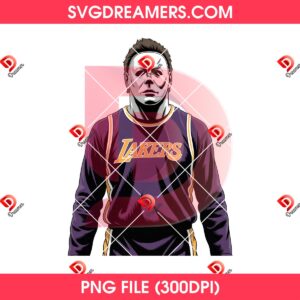 Michael Myers LA Lakers Basketball PNG, Horror Killer Basketball Lakers PNG