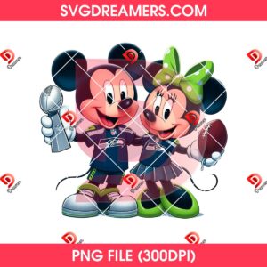 Mickey And Minnie Seattle Seahawks Super Bowl LX 2026 PNG, Disney Couple Mouse Friends Seahawks Football
