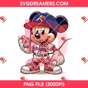 Mickey Mouse Atlanta Braves Baseball MLB PNG