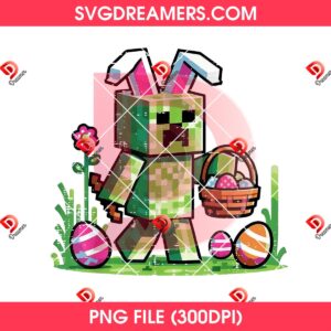 Minecraft Bunny Easter PNG, Easter Day Pixels Game PNG