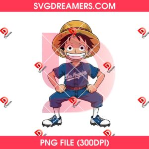 Monkey D Luffy Los Angeles Dodgers Baseball PNG