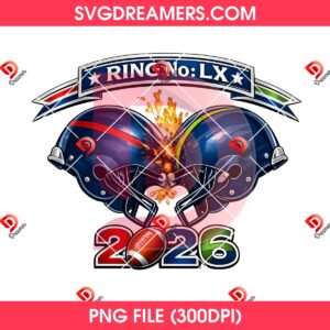 Retro Football Rivalry PNG Seattle VS New England, Super Bowl LX 2026 Championship PNG