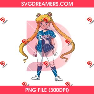 Sailor Moon Los Angeles Dodgers Baseball PNG